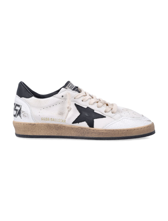 Golden Goose Ball Star White Nappa Sneakers With Black Upper