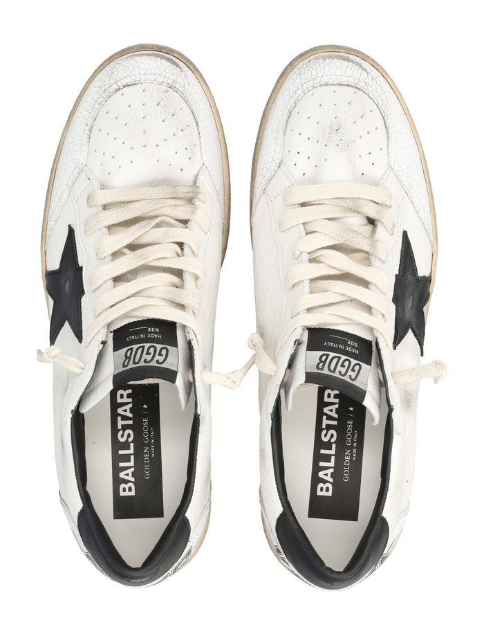 Golden Goose Ball Star White Nappa Sneakers With Black Upper