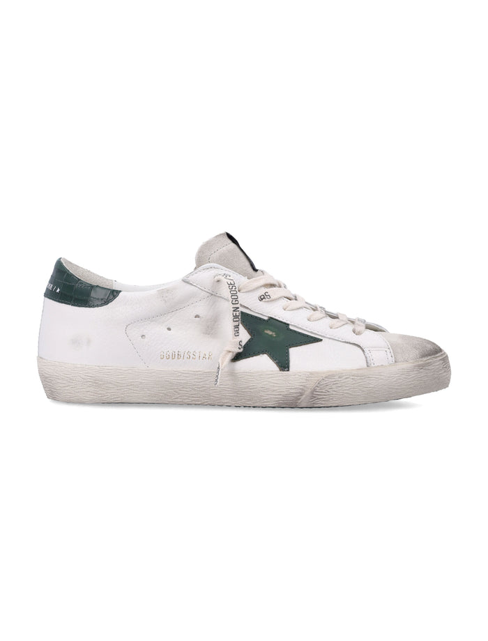 Golden Goose white and green Super Star sneakers Upper
