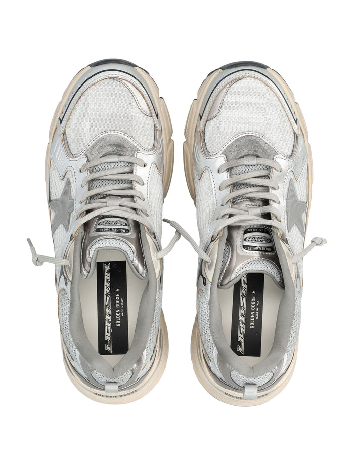 Golden Goose Lightstar metallic sneakers Grey Silver Black Upper