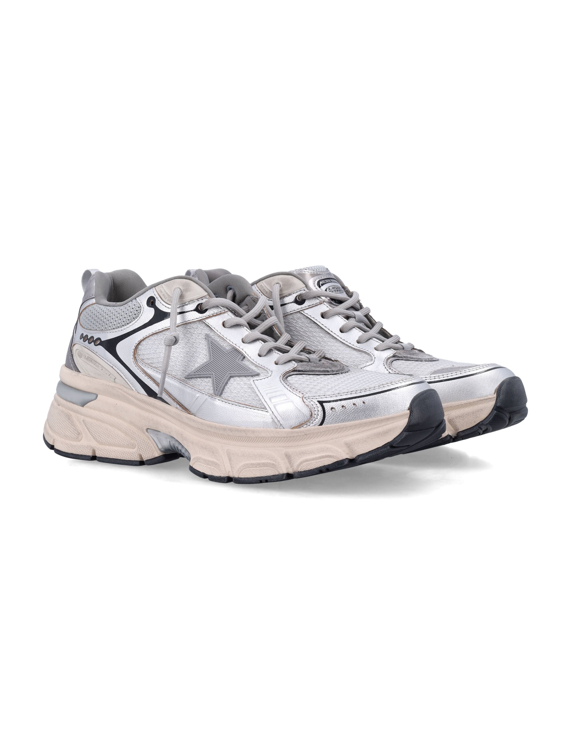 Golden Goose Lightstar metallic sneakers Grey Silver Black Upper