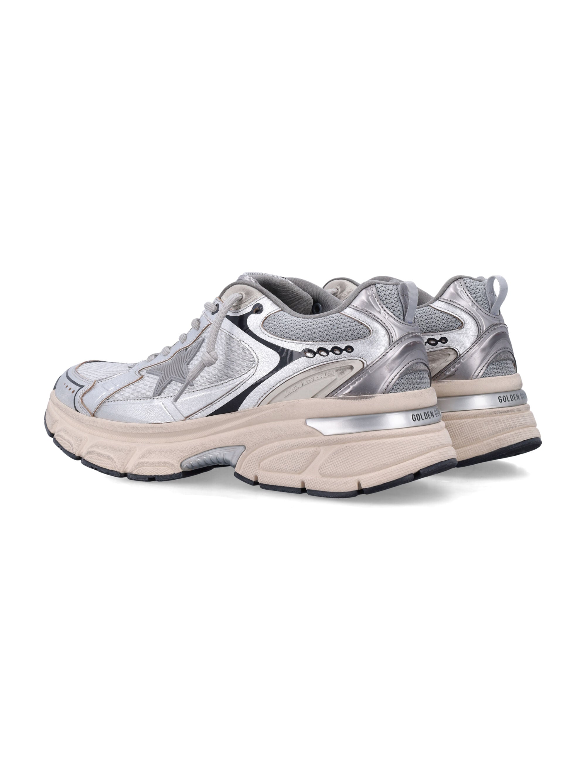 Golden Goose Lightstar metallic sneakers Grey Silver Black Upper