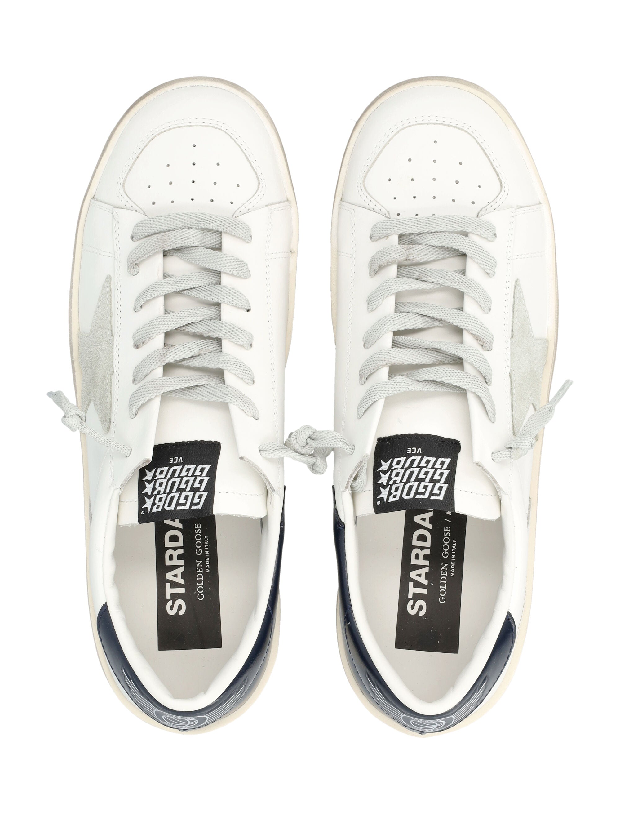 Stardan Vintage Leather Sneakers White Blue Upper