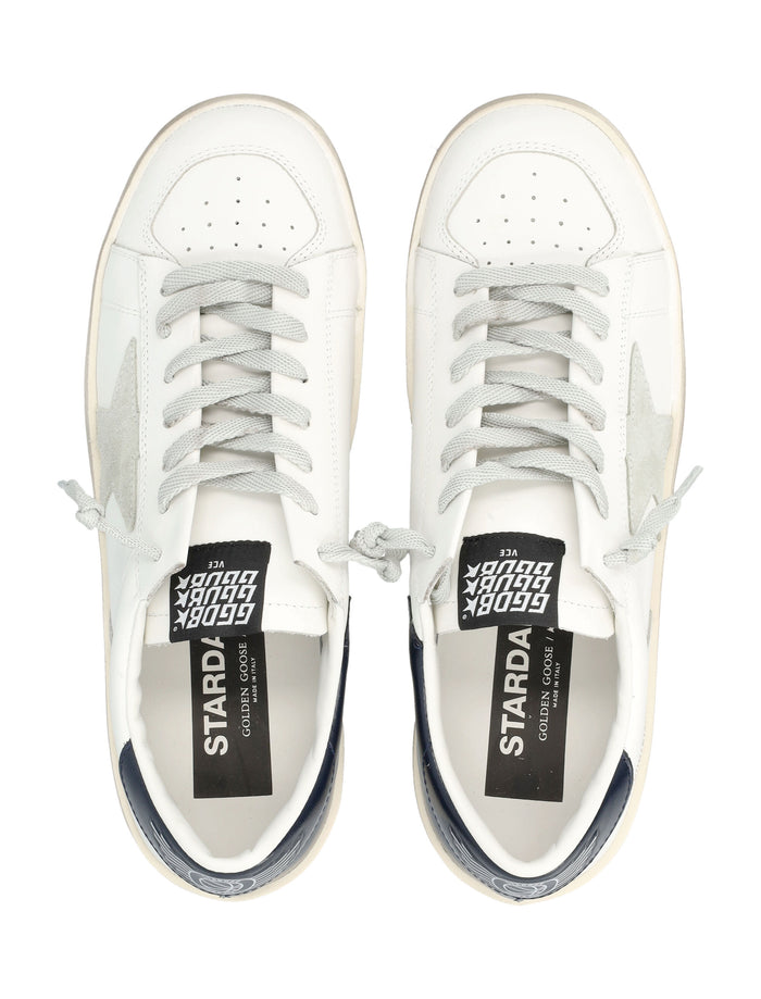 Stardan Vintage Leather Sneakers White Blue Upper