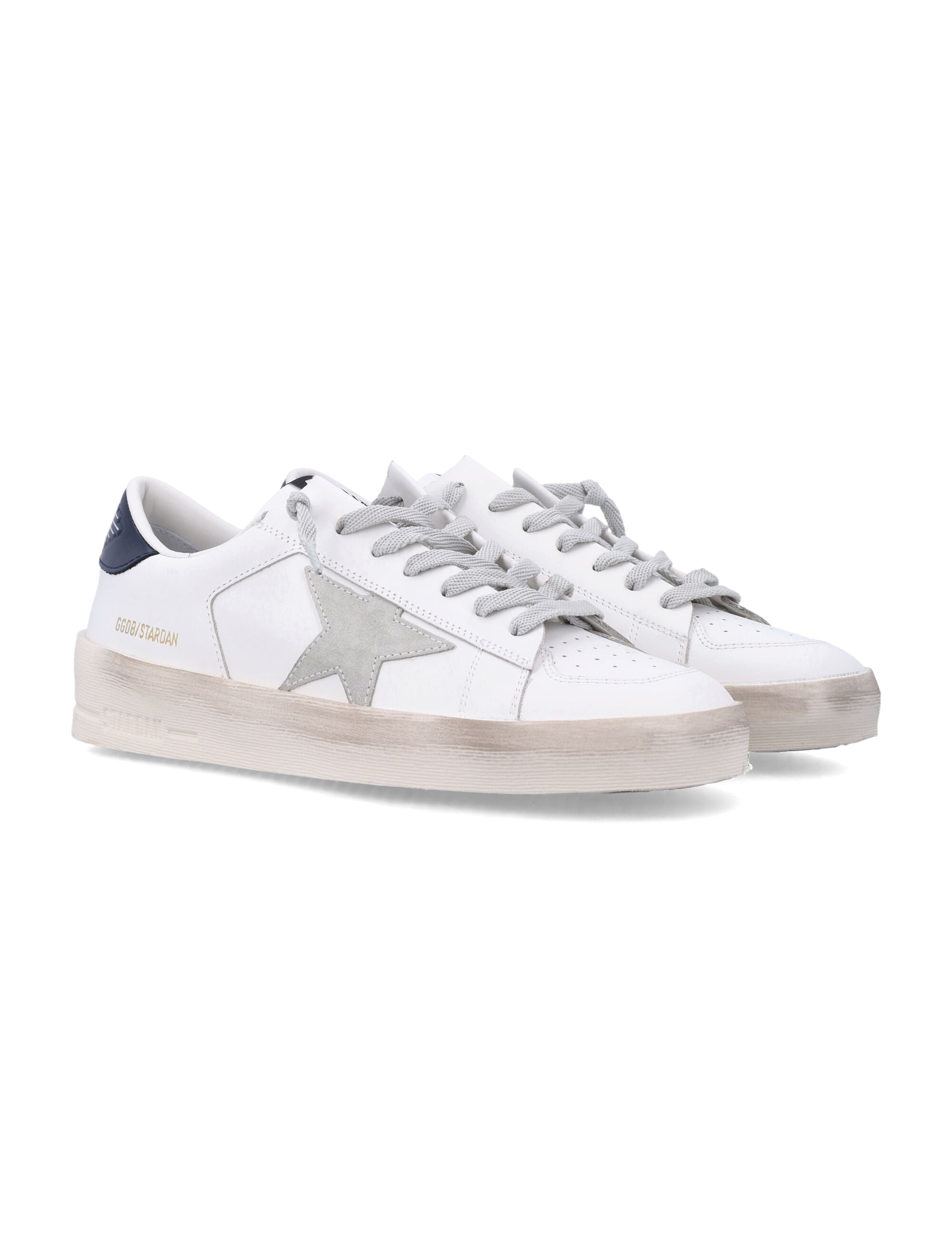 Stardan Vintage Leather Sneakers White Blue Upper