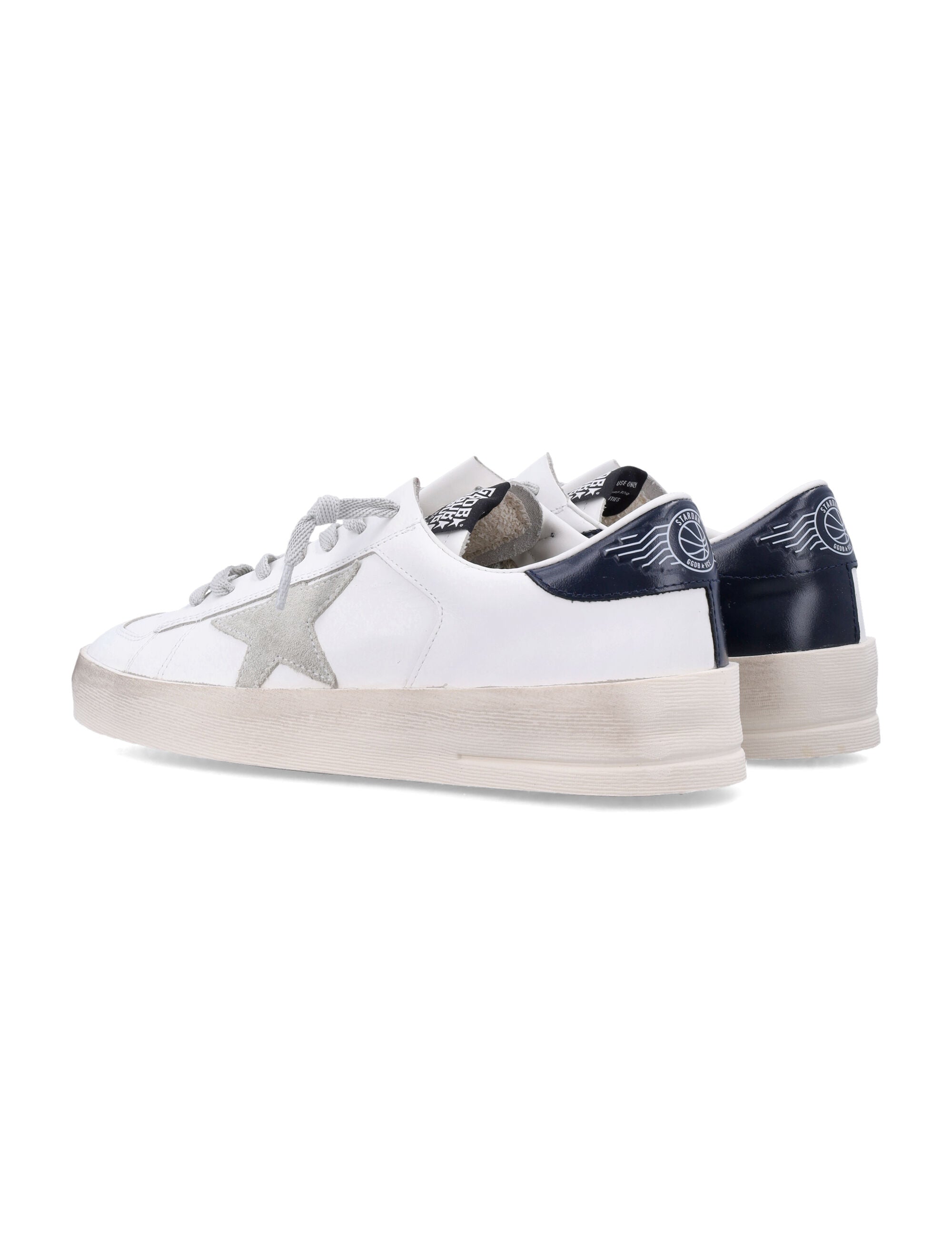 Stardan Vintage Leather Sneakers White Blue Upper