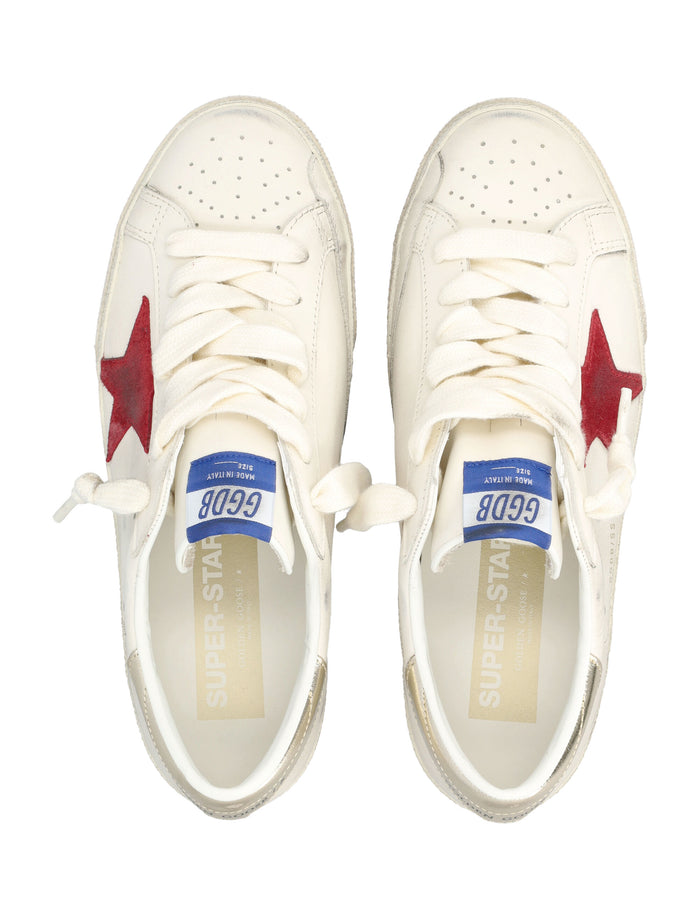 Golden Goose Super-Star leather sneakers White Red Platinum Upper