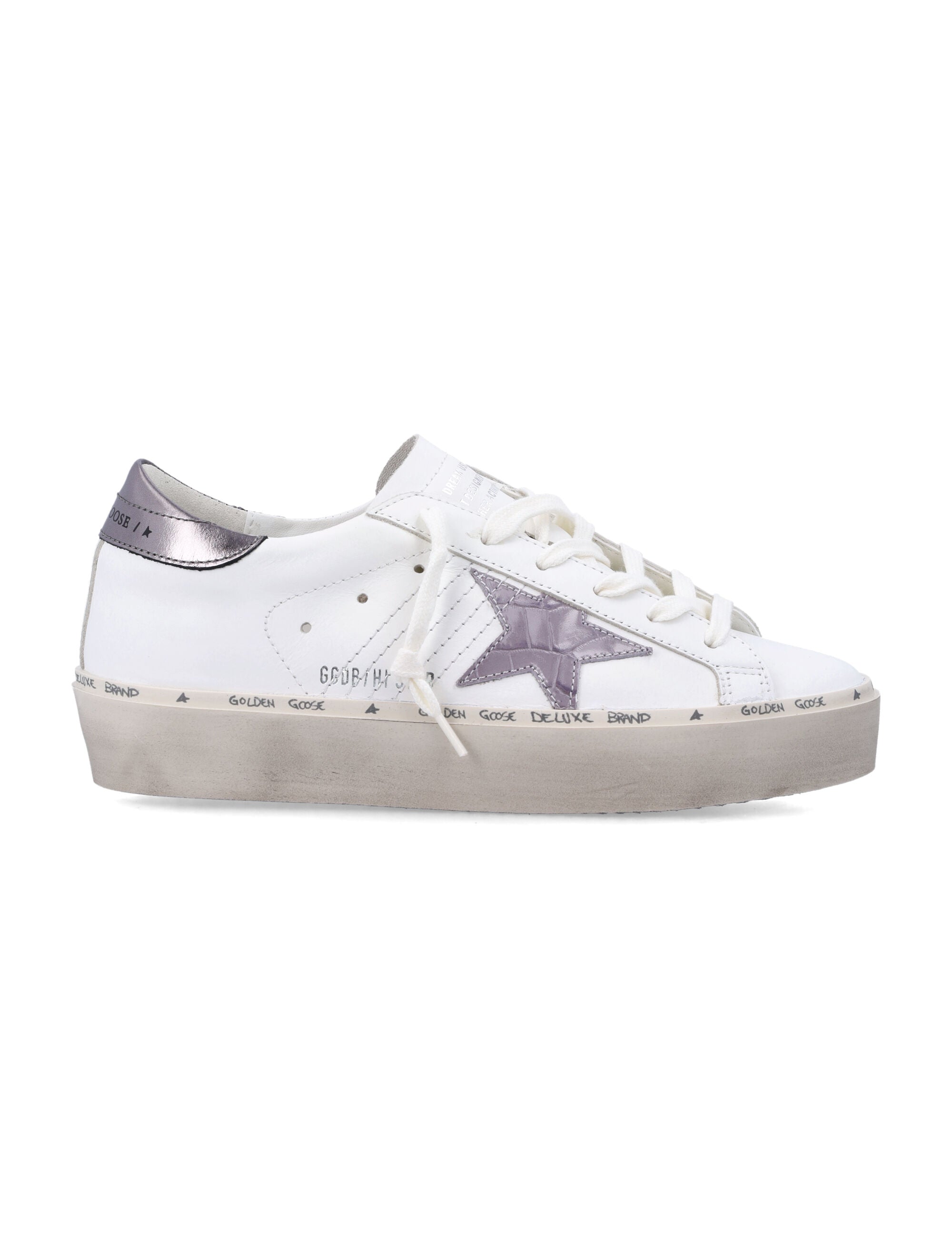 Golden Goose Hi Star White Sneakers Grey Lillac Upper