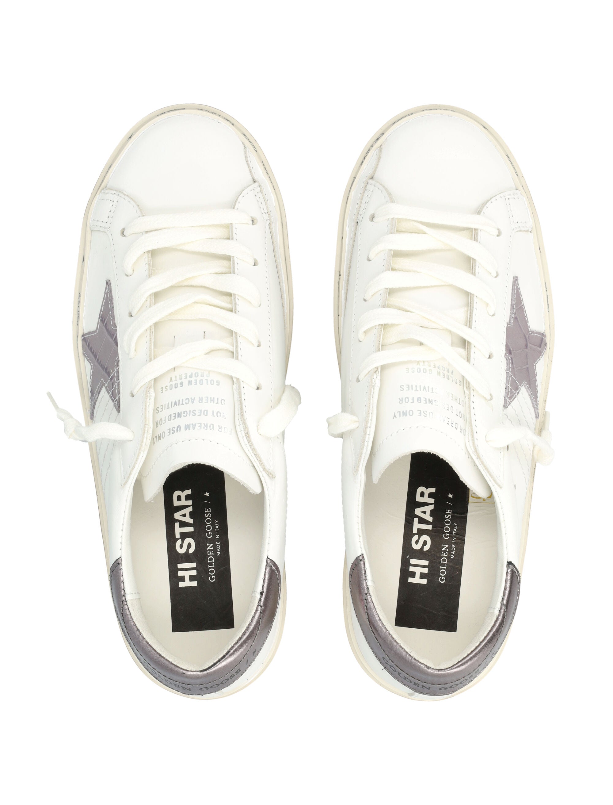 Golden Goose Hi Star white sneakers Grey Lillac Upper