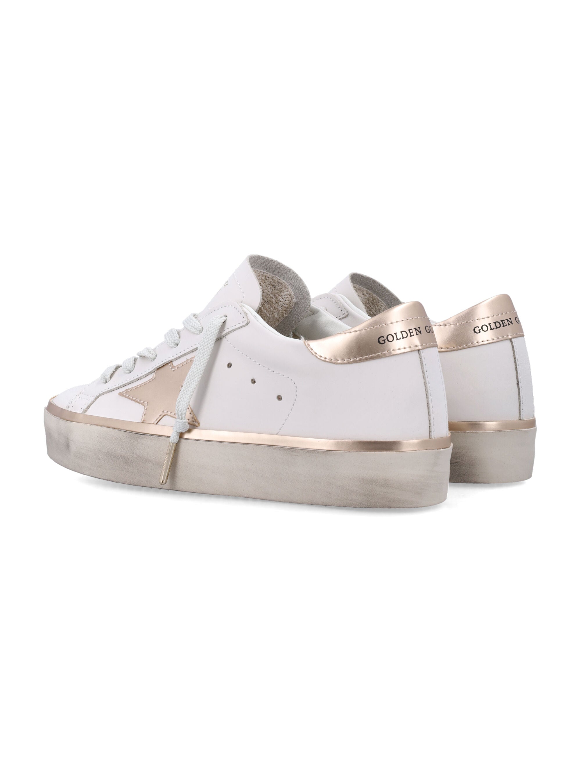 Golden Goose Hi Star white sneakers Taupe Gold Upper