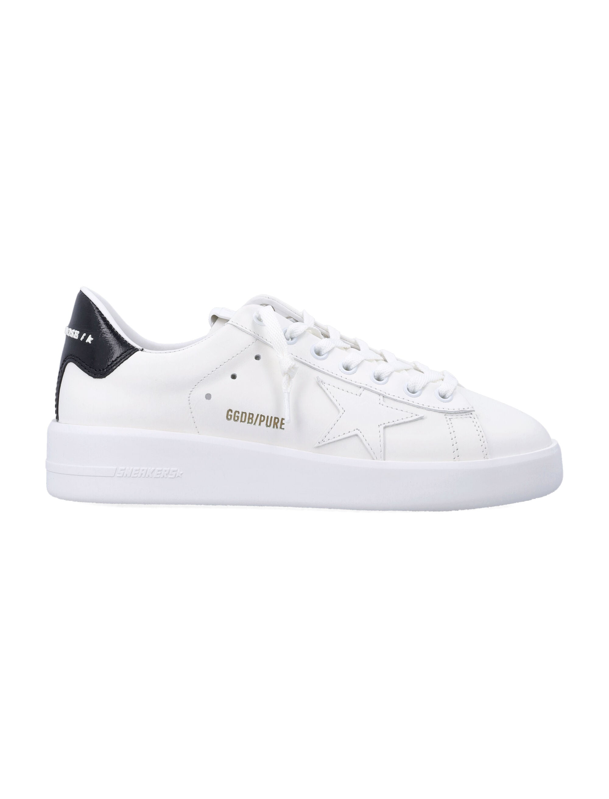 Golden Goose Pure Star white leather womans sneakers Black Upper