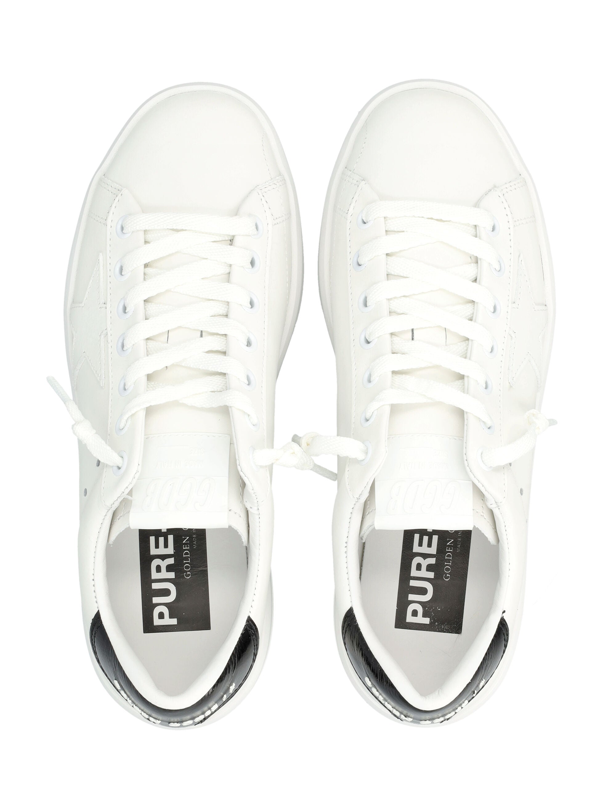 Golden Goose Pure Star white leather womans sneakers Black Upper