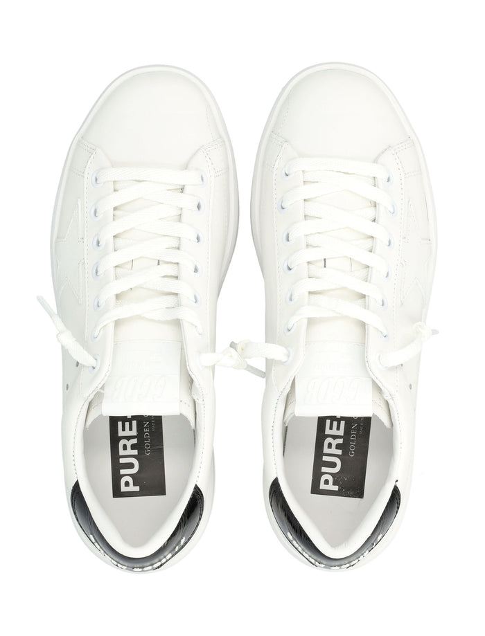 Golden Goose Pure Star white leather womans sneakers Black Upper