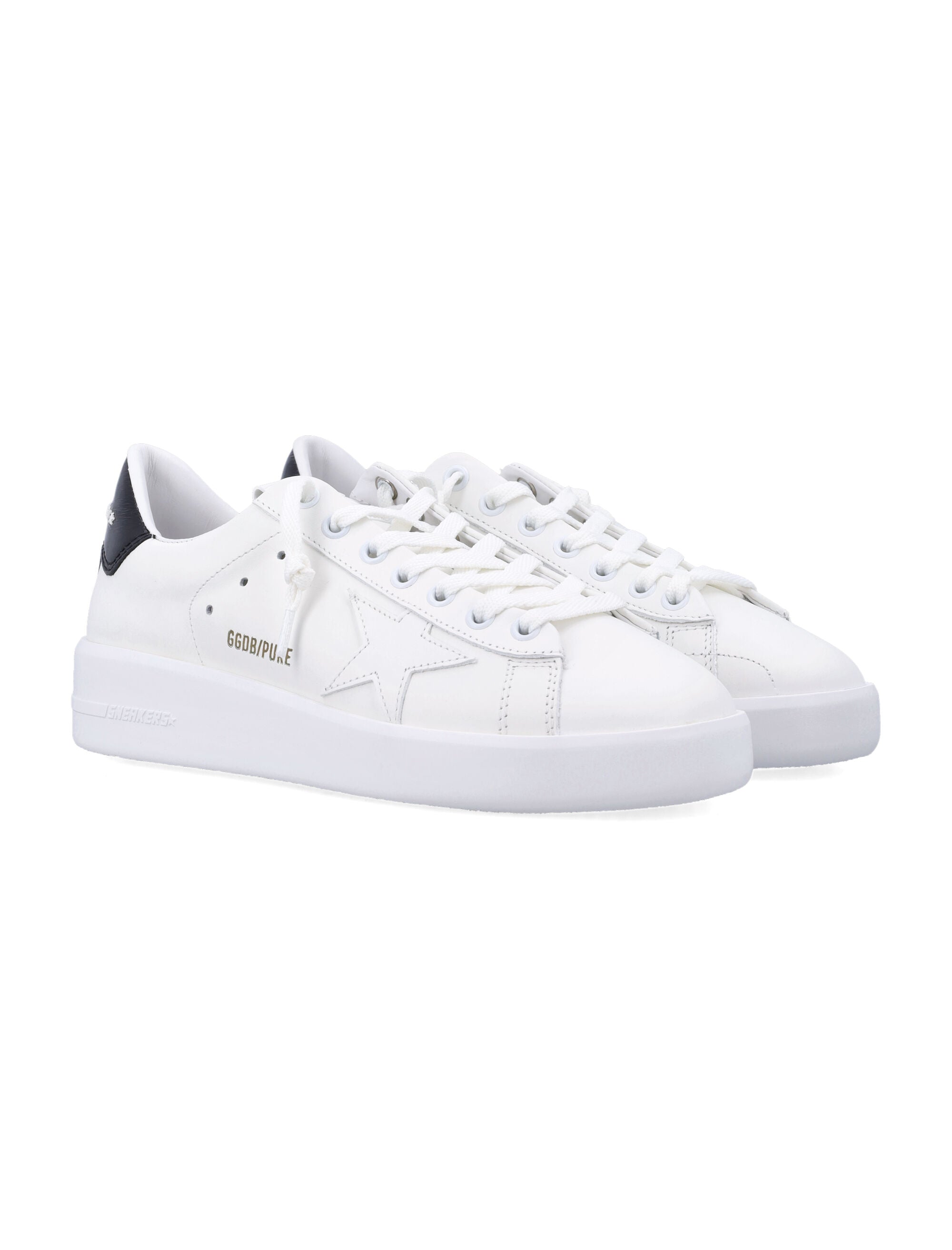 Golden Goose Pure Star white leather womans sneakers Black Upper