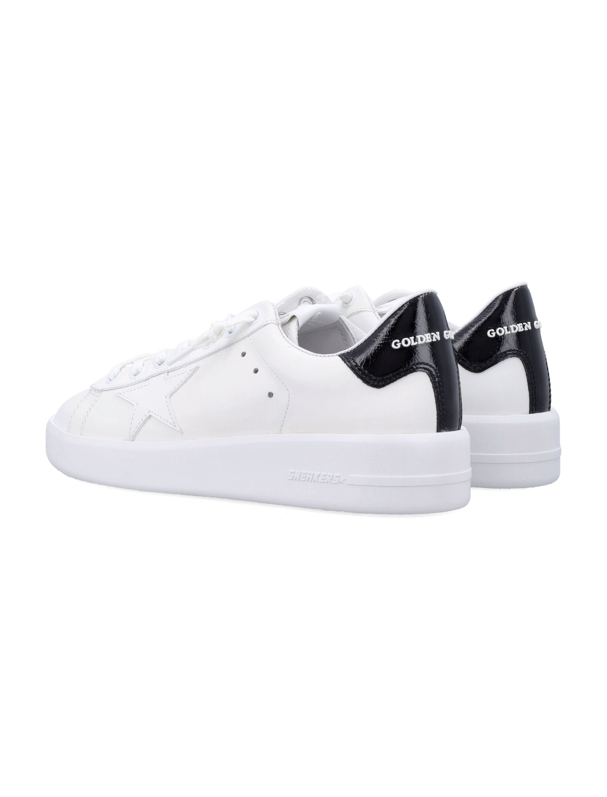 Golden Goose Pure Star white leather womans sneakers Black Upper