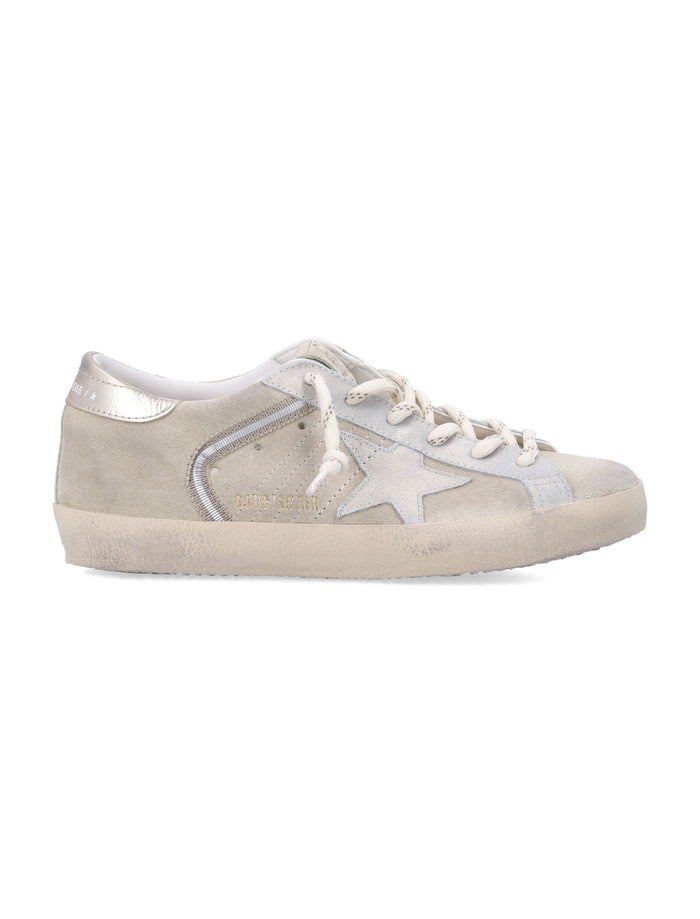 Golden Goose womans Super Star Suede Sneakers Beige Platinum Upper