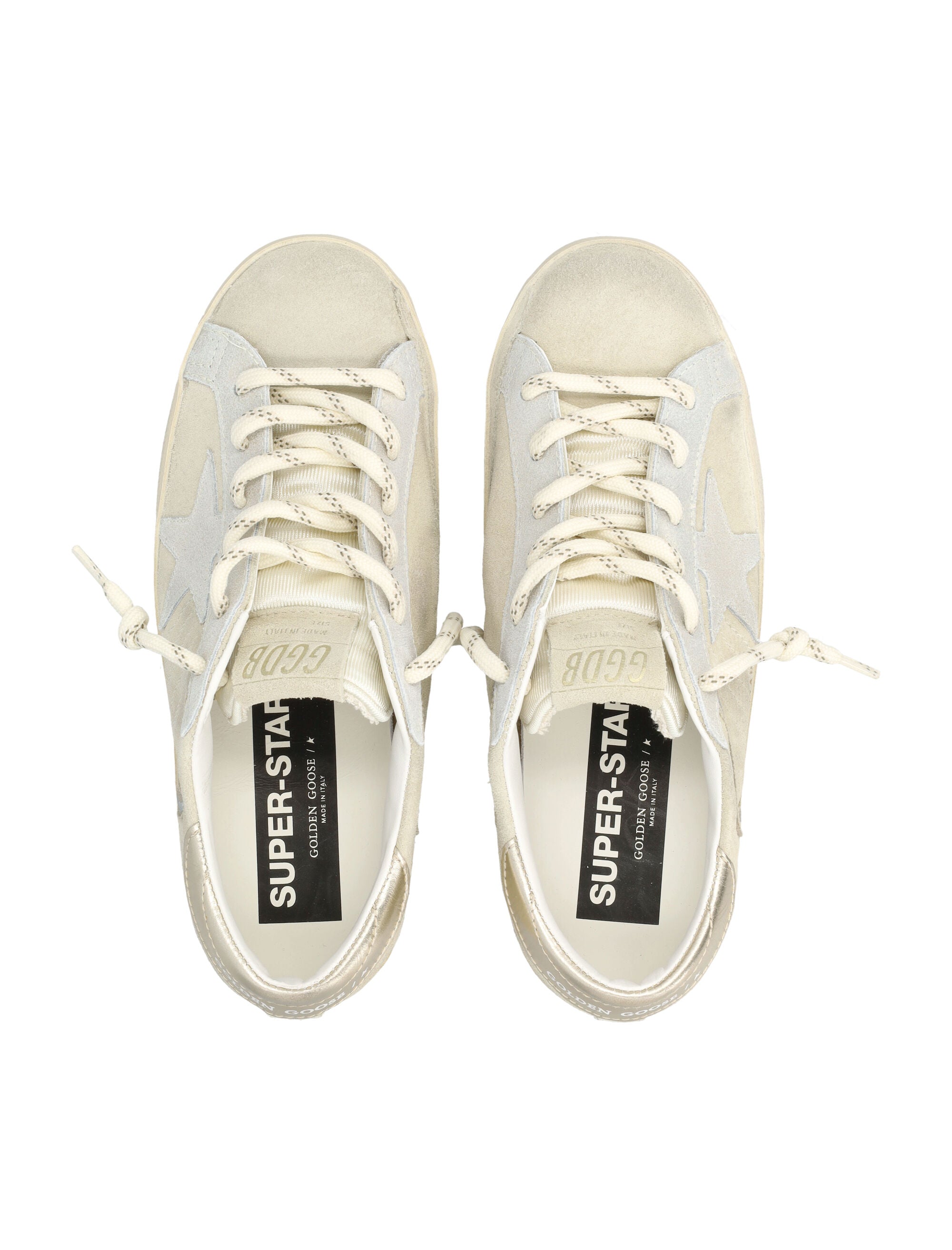 Golden Goose womans Super Star Suede Sneakers Beige Platinum Upper