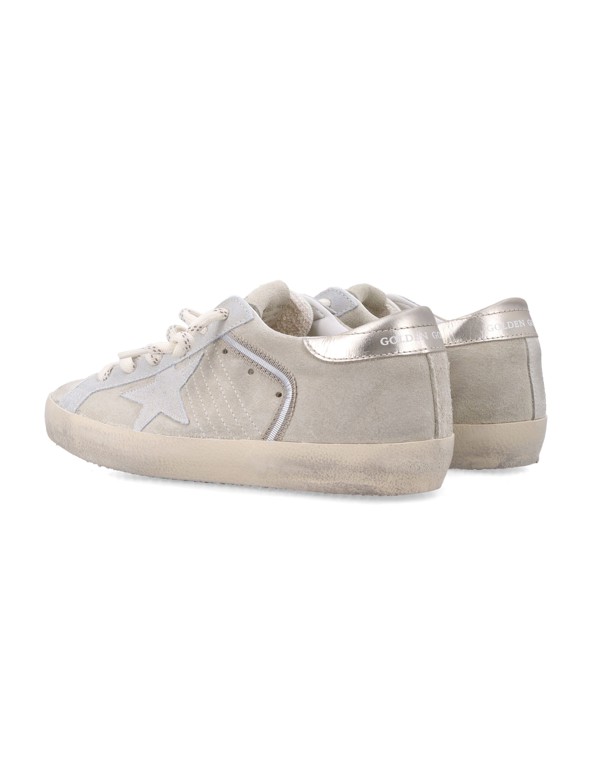 Golden Goose womans Super Star Suede Sneakers Beige Platinum Upper