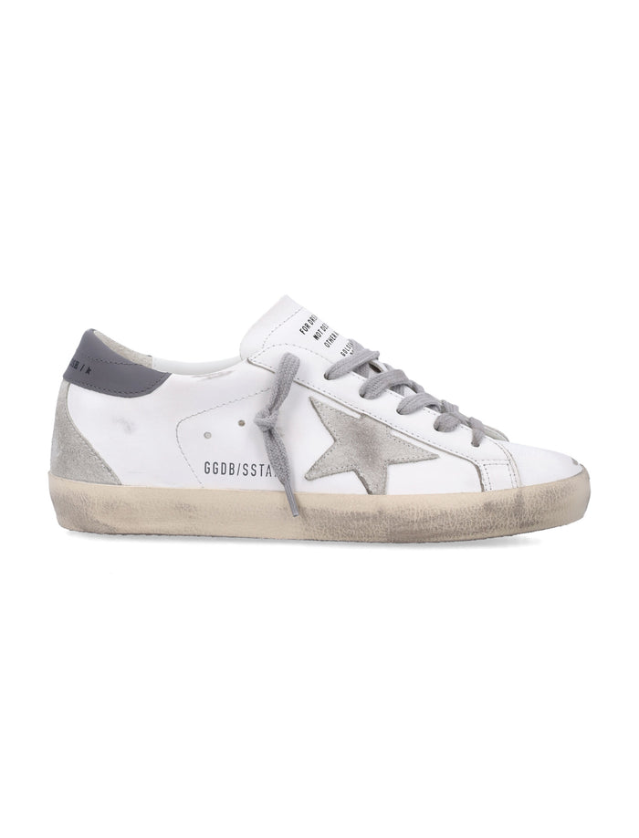 Golden Goose Super-Star White And Gray Leather Womens Sneaker Grey Upper