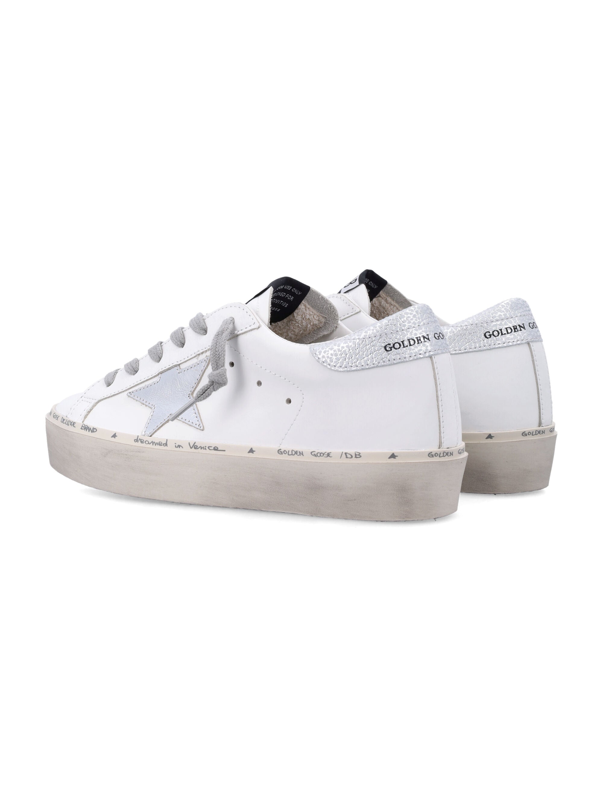 Golden Goose Hi Star leather womens sneaker White Silver Upper