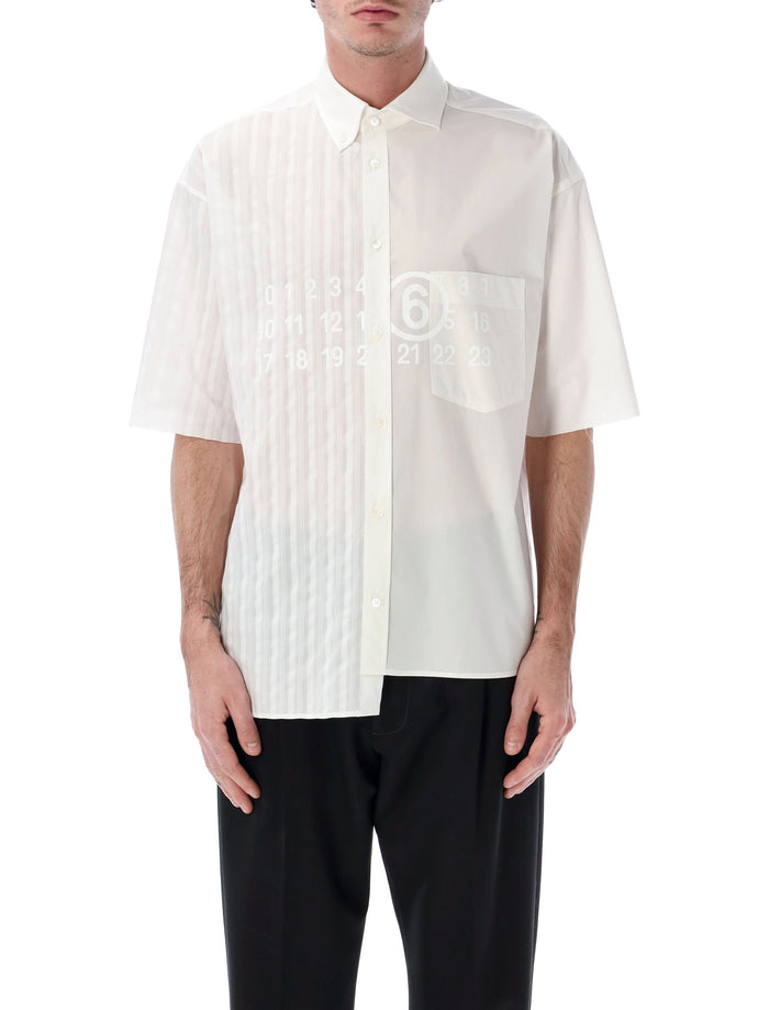 MM6 Maison Margiela two-tone cotton poplin shirt White + Stripes