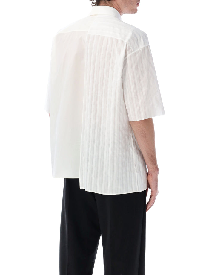 MM6 Maison Margiela two-tone cotton poplin shirt White + Stripes