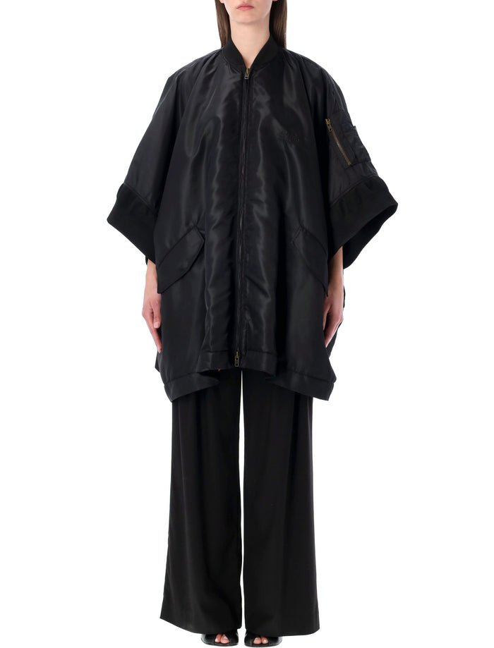 Mm6 Maison Margiela Oversized Bomber Cape Black Polyamide Lining