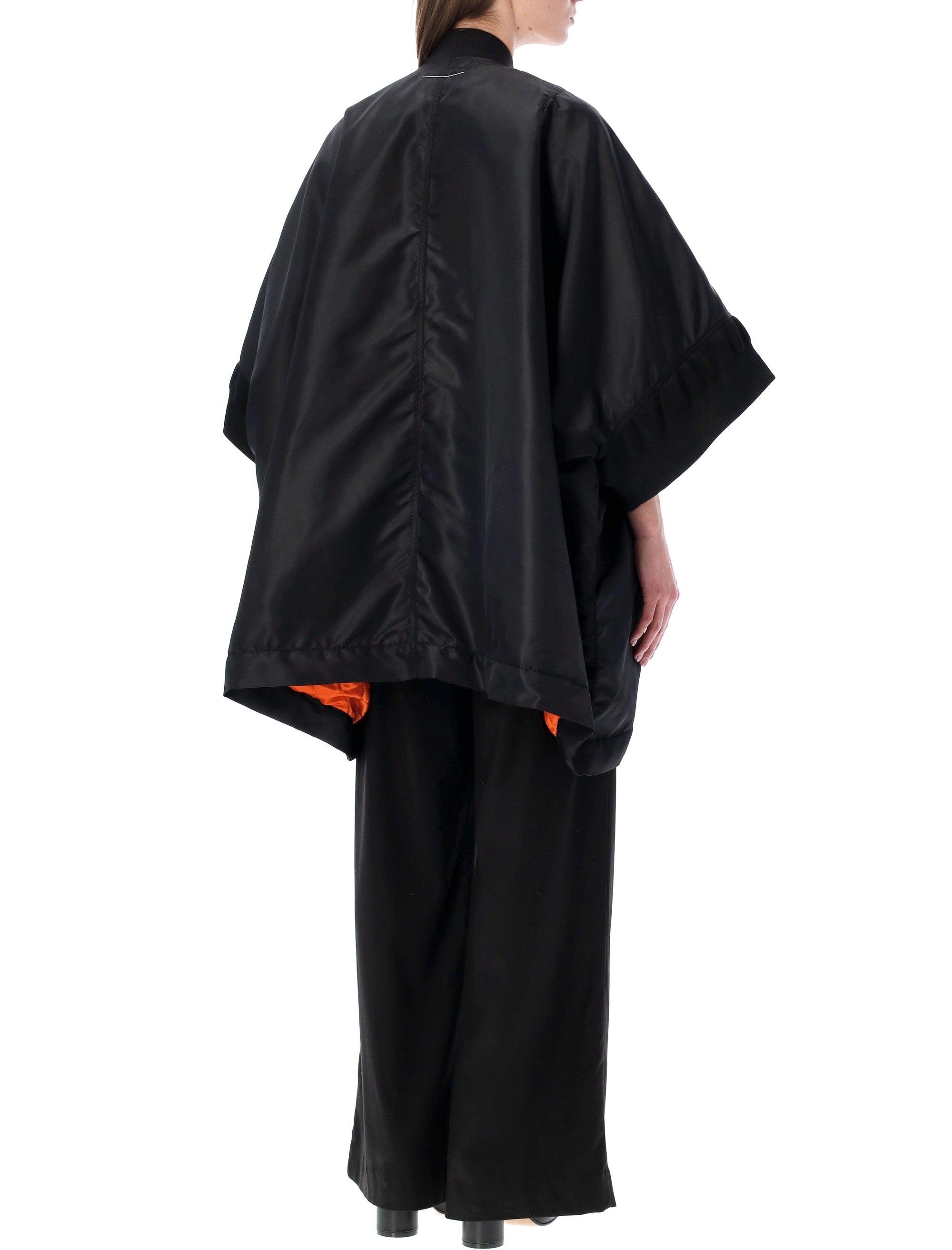 MM6 Maison Margiela oversized bomber cape Black Polyamide Lining