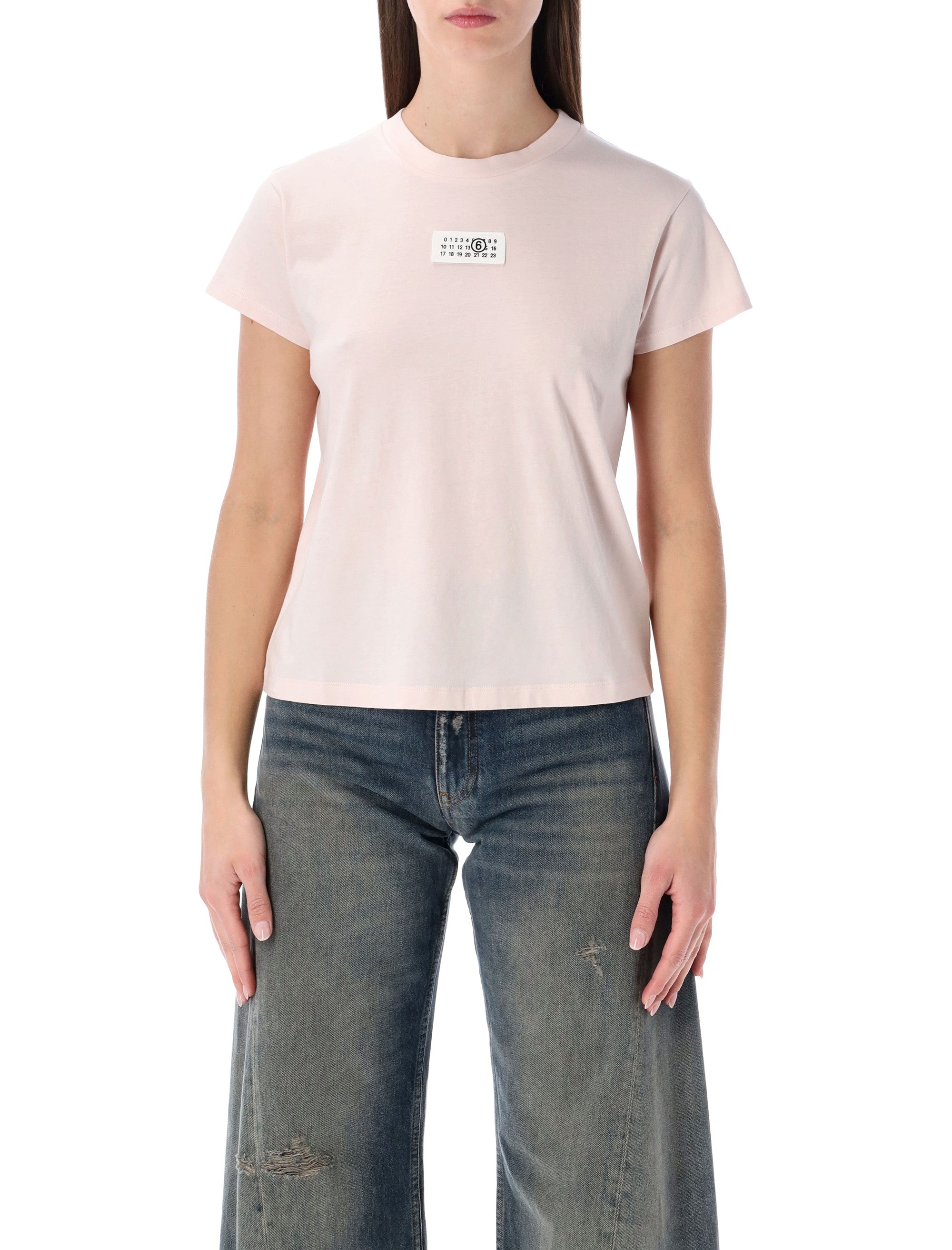 MM6 Maison Margiela pink Numeric cotton t-shirt Rose Tshirt