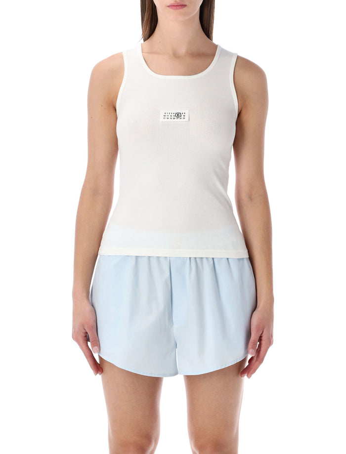 MM6 Maison Margiela ribbed jersey tank top White Cotton