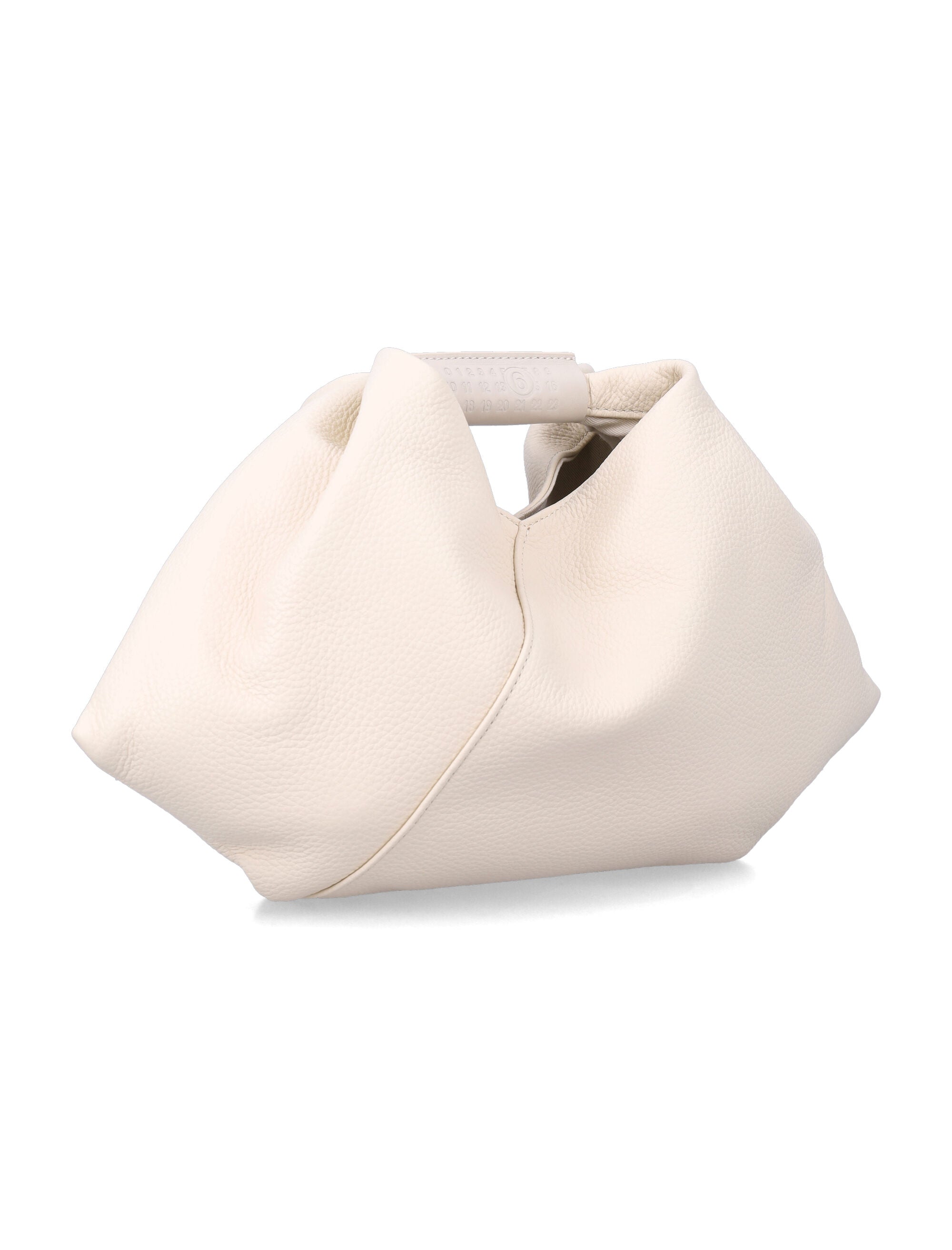 MM6 Grainy Leather Japanese Bag White Calf Lining Tote