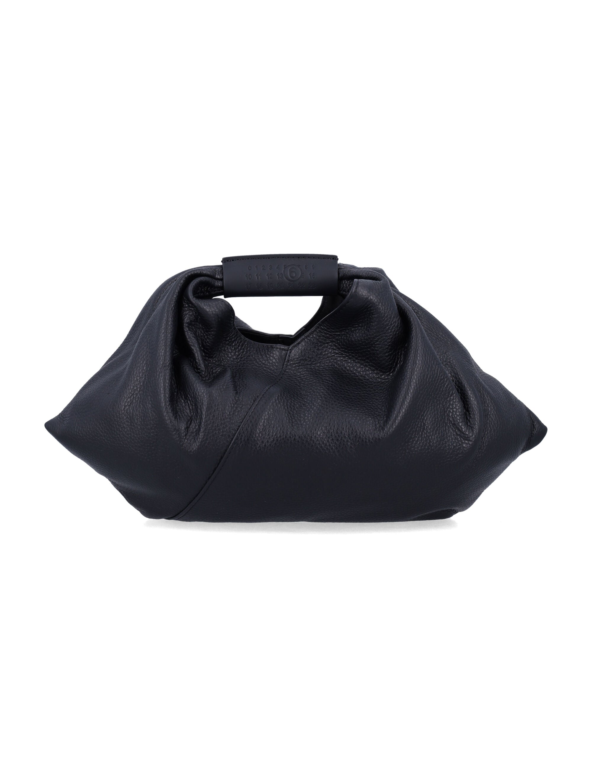 MM6 Grainy Leather Japanese Bag Black Calf Lining Tote
