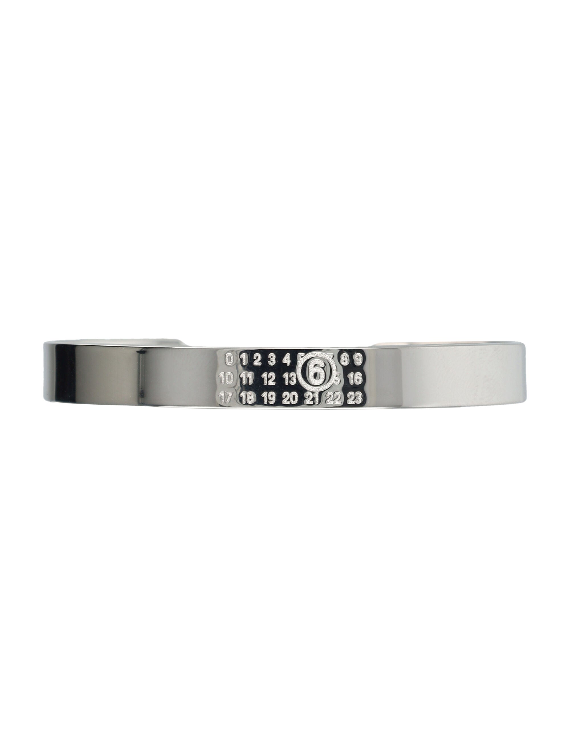 MM6 silver numeric cuff bracelet Brass