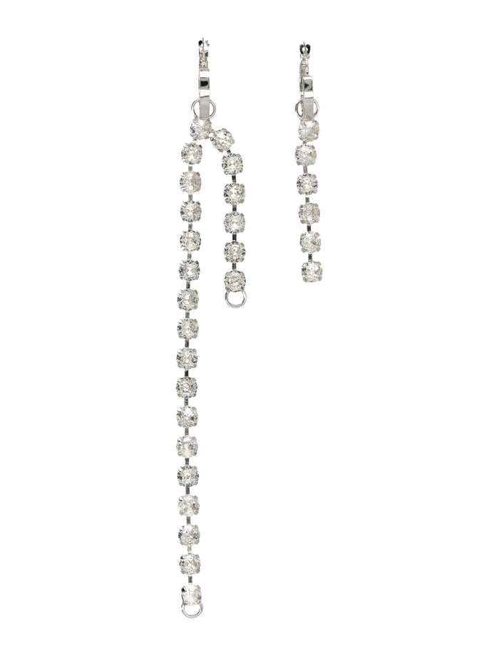 MM6 Maison Margiela crystals earrings Silver Brass