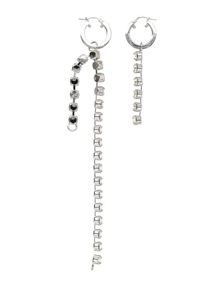 MM6 Maison Margiela crystals earrings Silver Brass