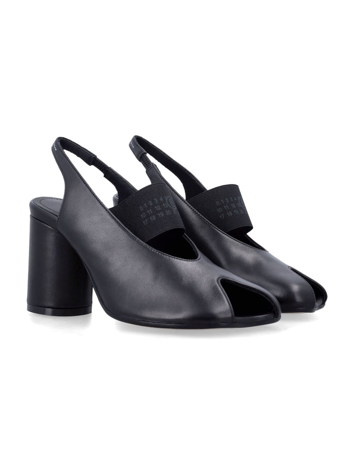 MM6 Anatomic Numeric slingback sandals Black Upper Pumps