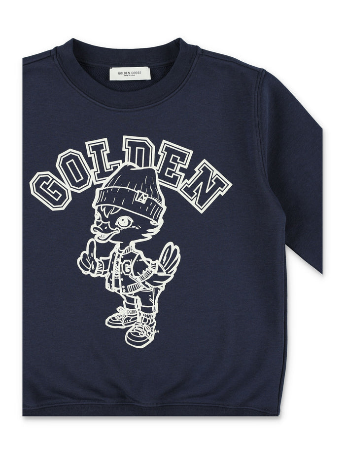 Golden Goose Kids navy Mascot sweatshirt Blue Cotton