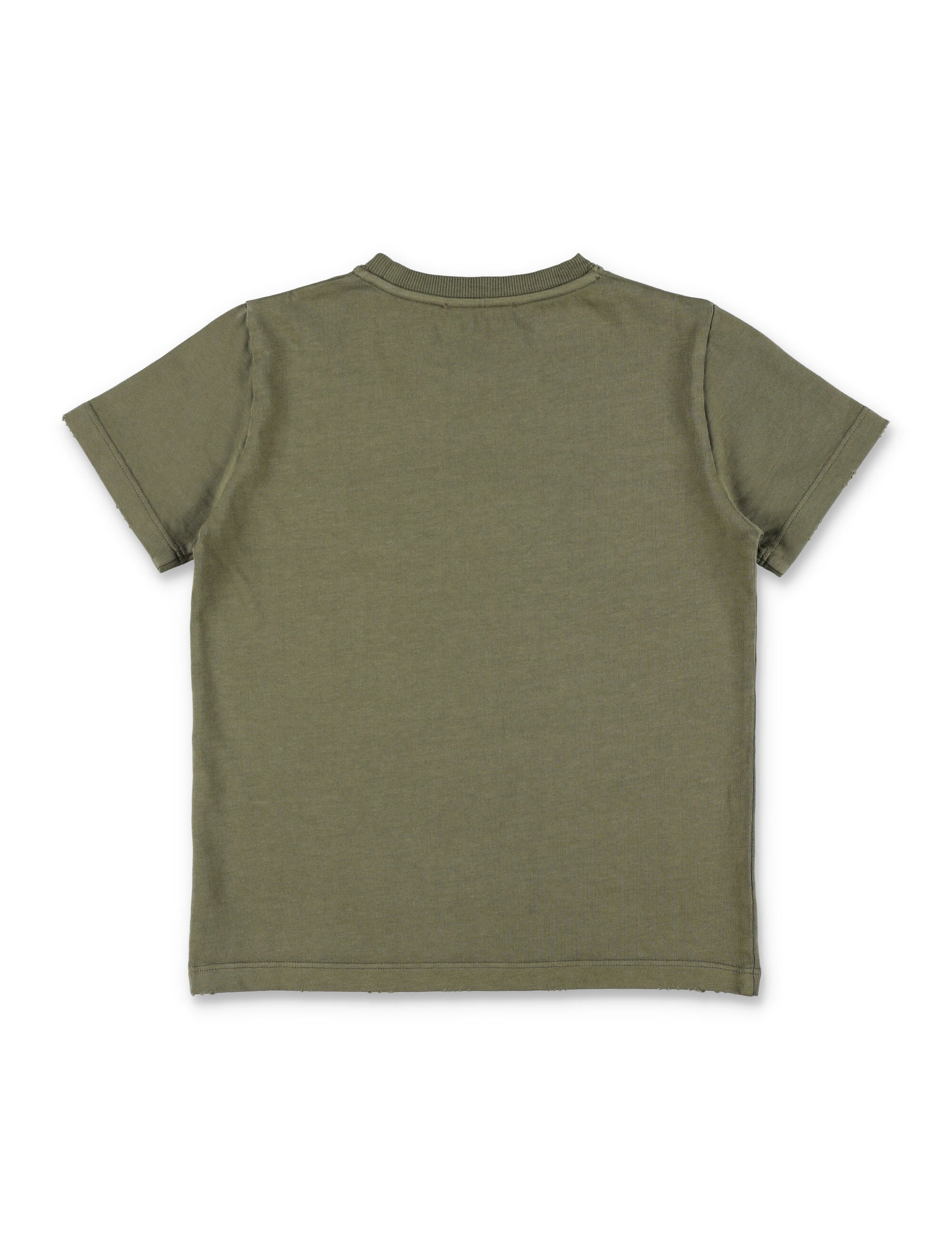 Golden Goose Kids logo T-shirt Dusty Olive Cotton