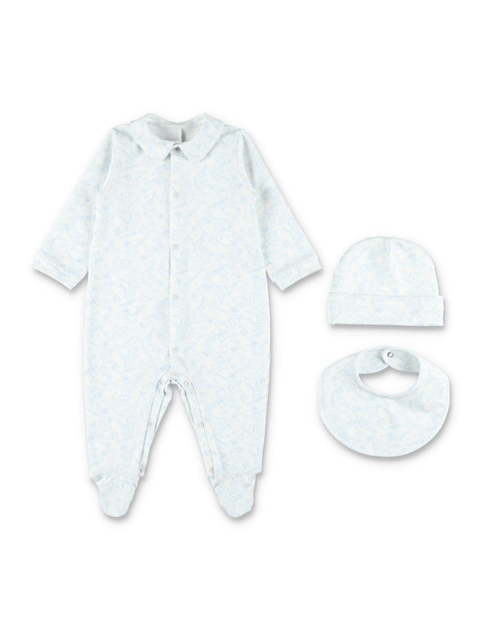 Golden Goose Baby cotton gift set Off White/baby Blue
