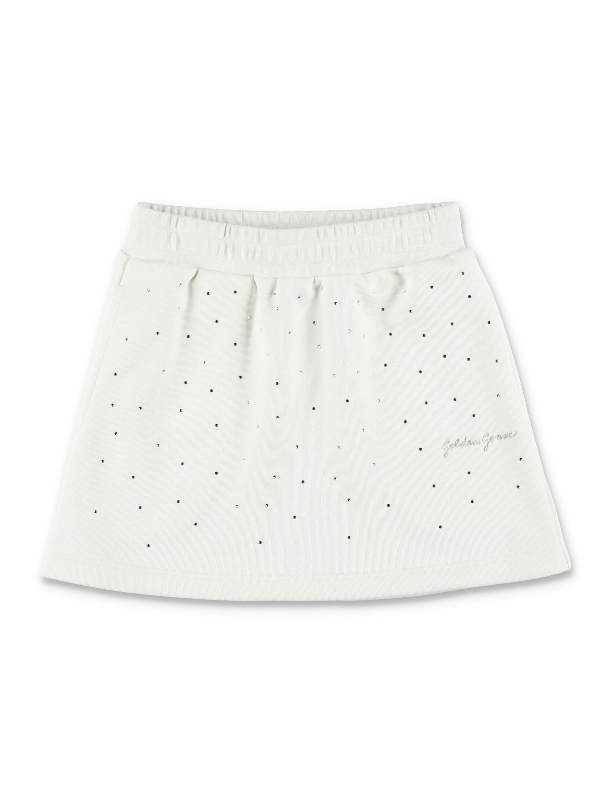 Golden Goose Kids rhinestone sweatskirt Heritage White Cotton Skirt