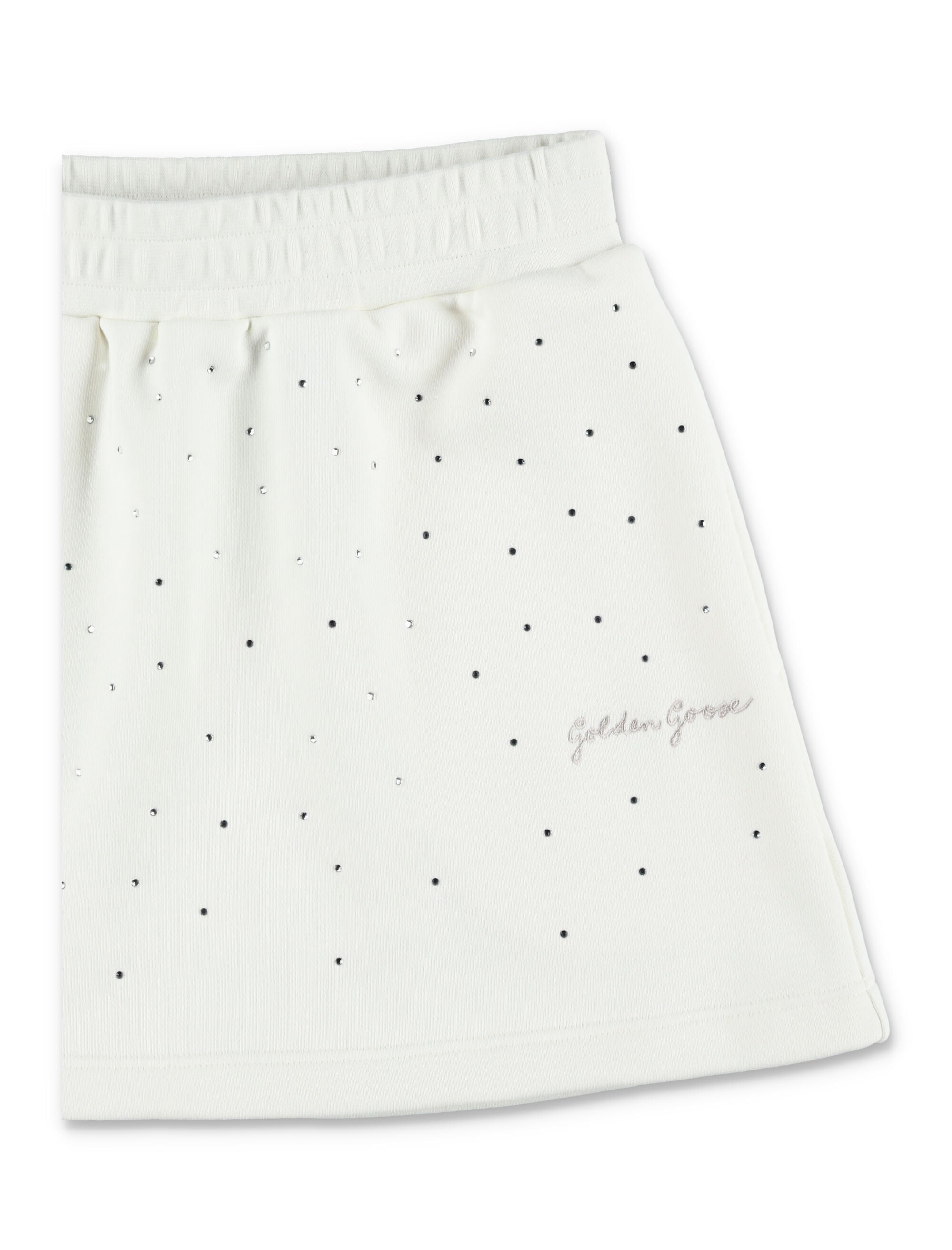 Golden Goose Kids rhinestone sweatskirt Heritage White Cotton Skirt