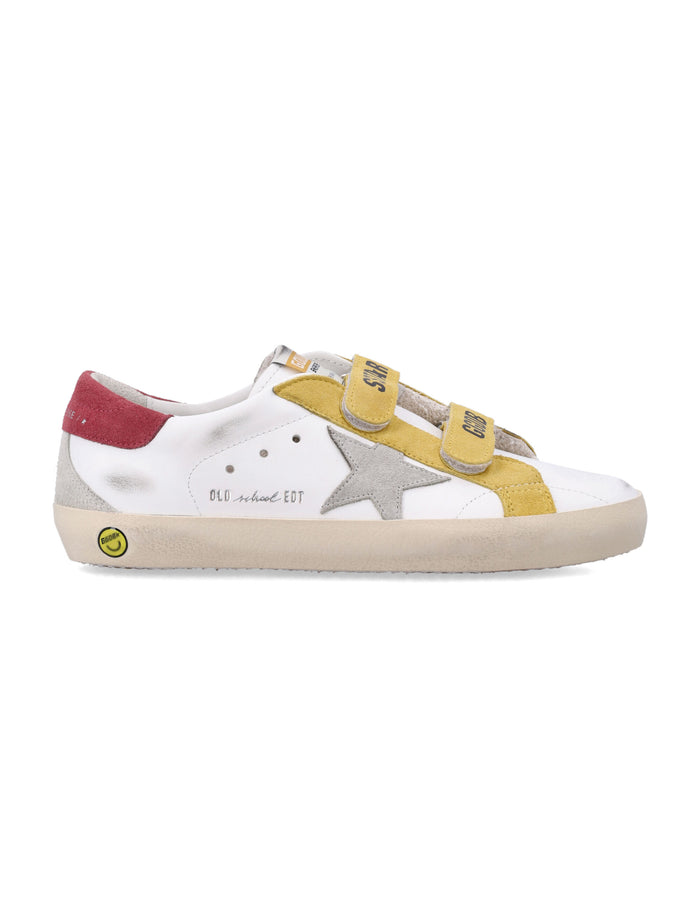 Golden Goose Kids Old-School leather sneakers White/ice Upper