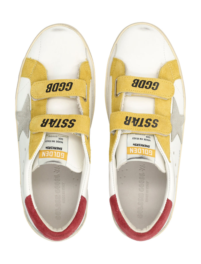 Golden Goose Kids Old-School leather sneakers White/ice Upper
