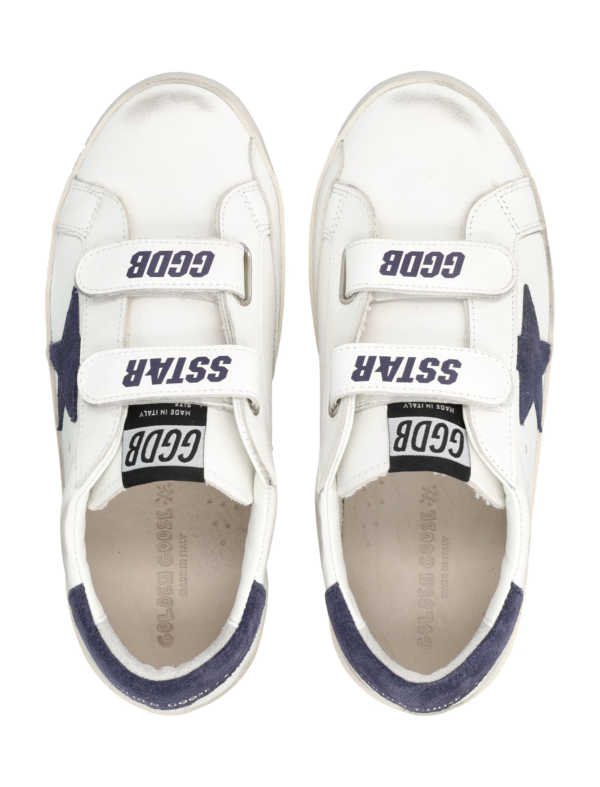 Golden Goose kids Old School white and blue depths sneakers White/blue Upper