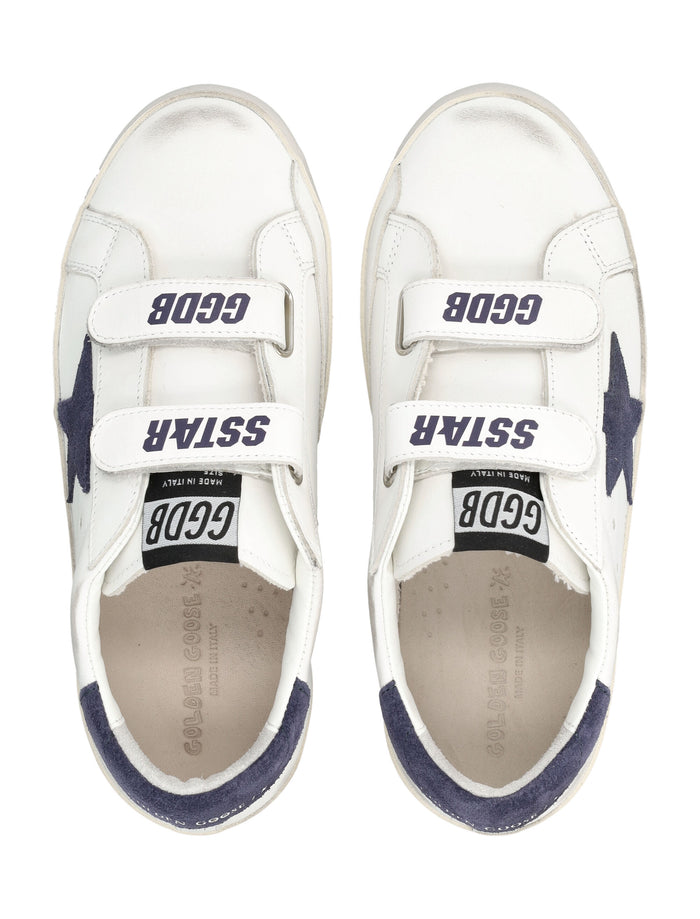 Golden Goose kids Old School white and blue depths sneakers White/blue Upper