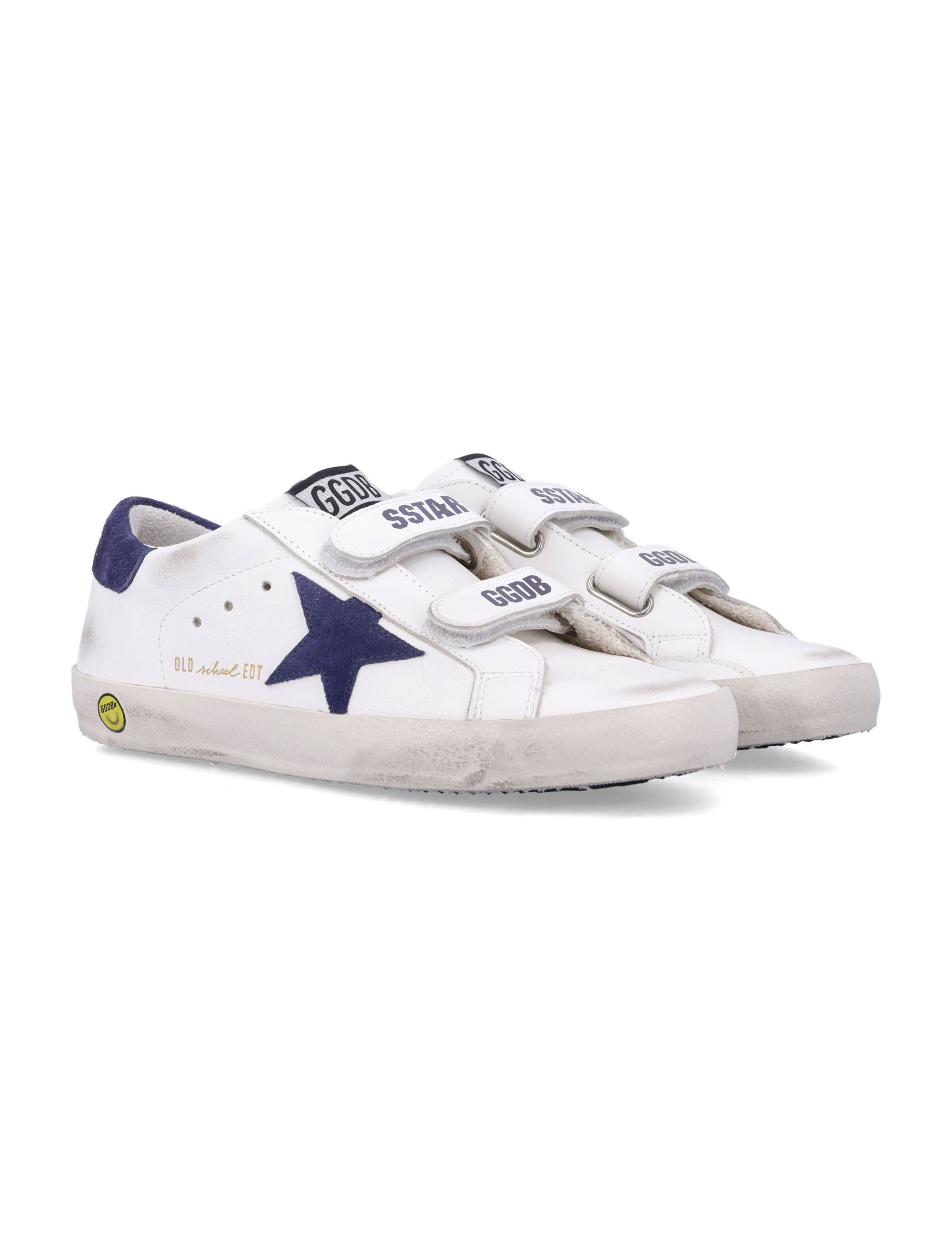 Golden Goose kids Old School white and blue depths sneakers White/blue Upper