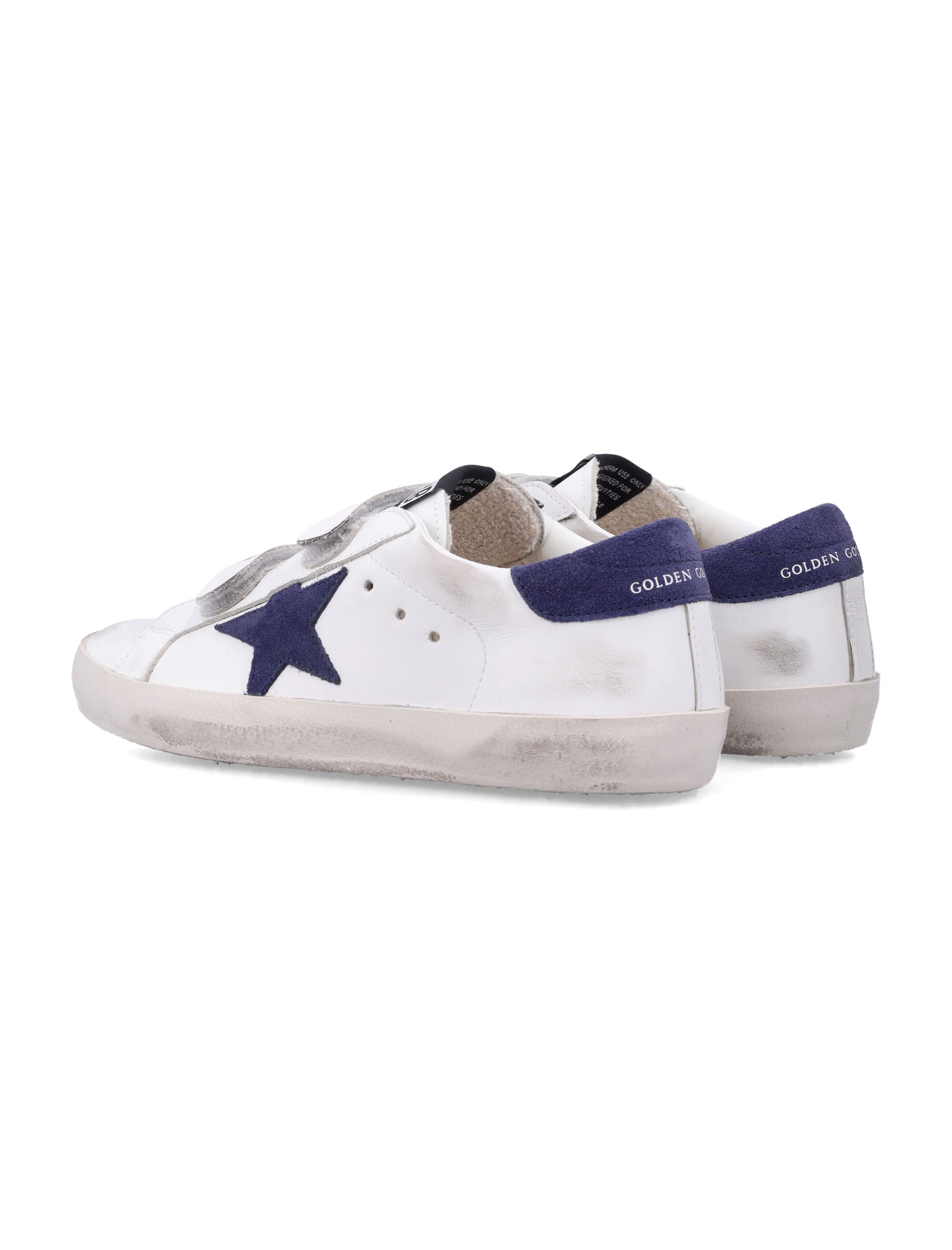 Golden Goose kids Old School white and blue depths sneakers White/blue Upper