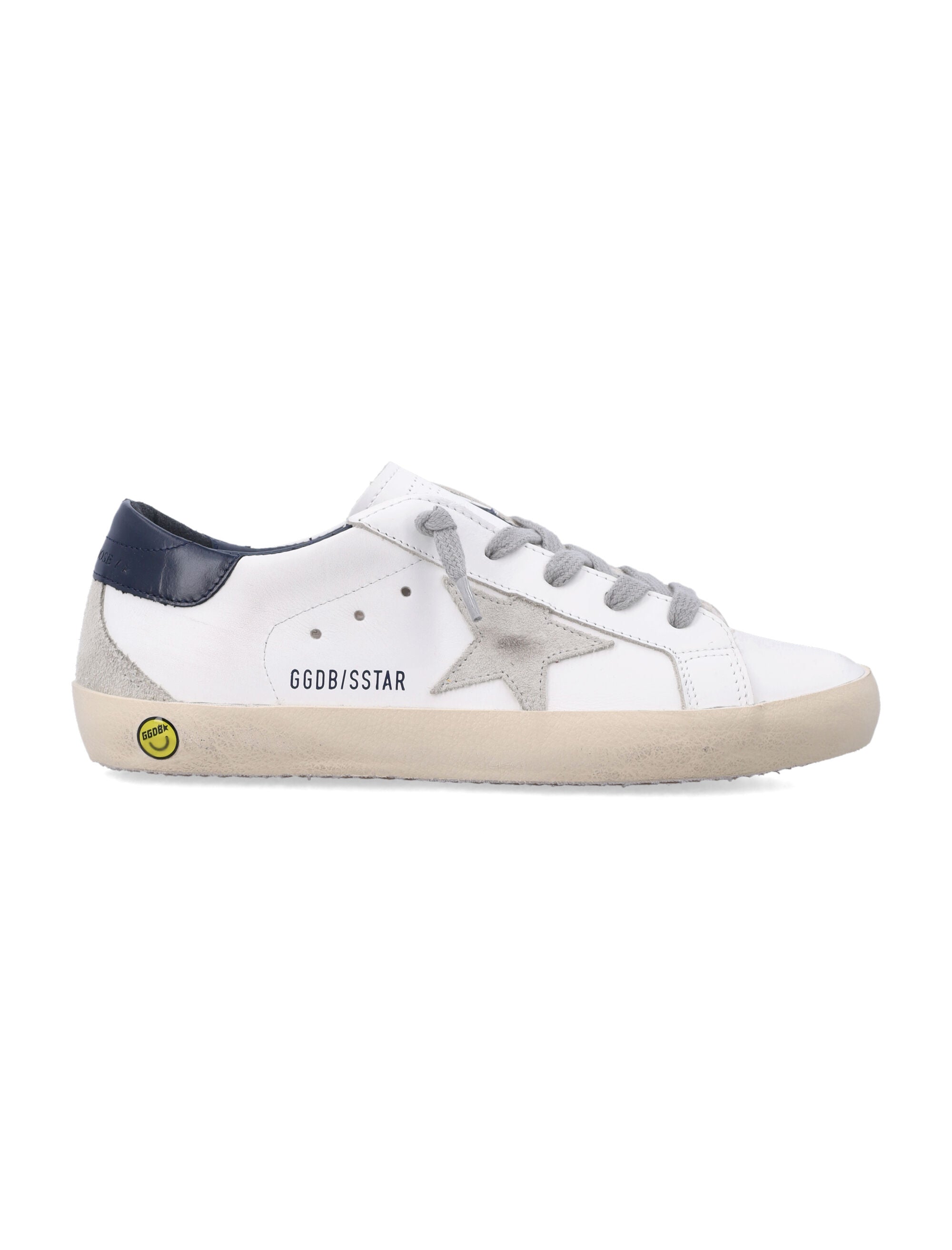 Golden Goose kids Super-Star white and blue leather sneakers White/ice Upper
