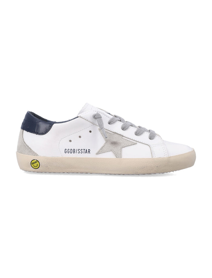 Golden Goose kids Super-Star white and blue leather sneakers White/ice Upper