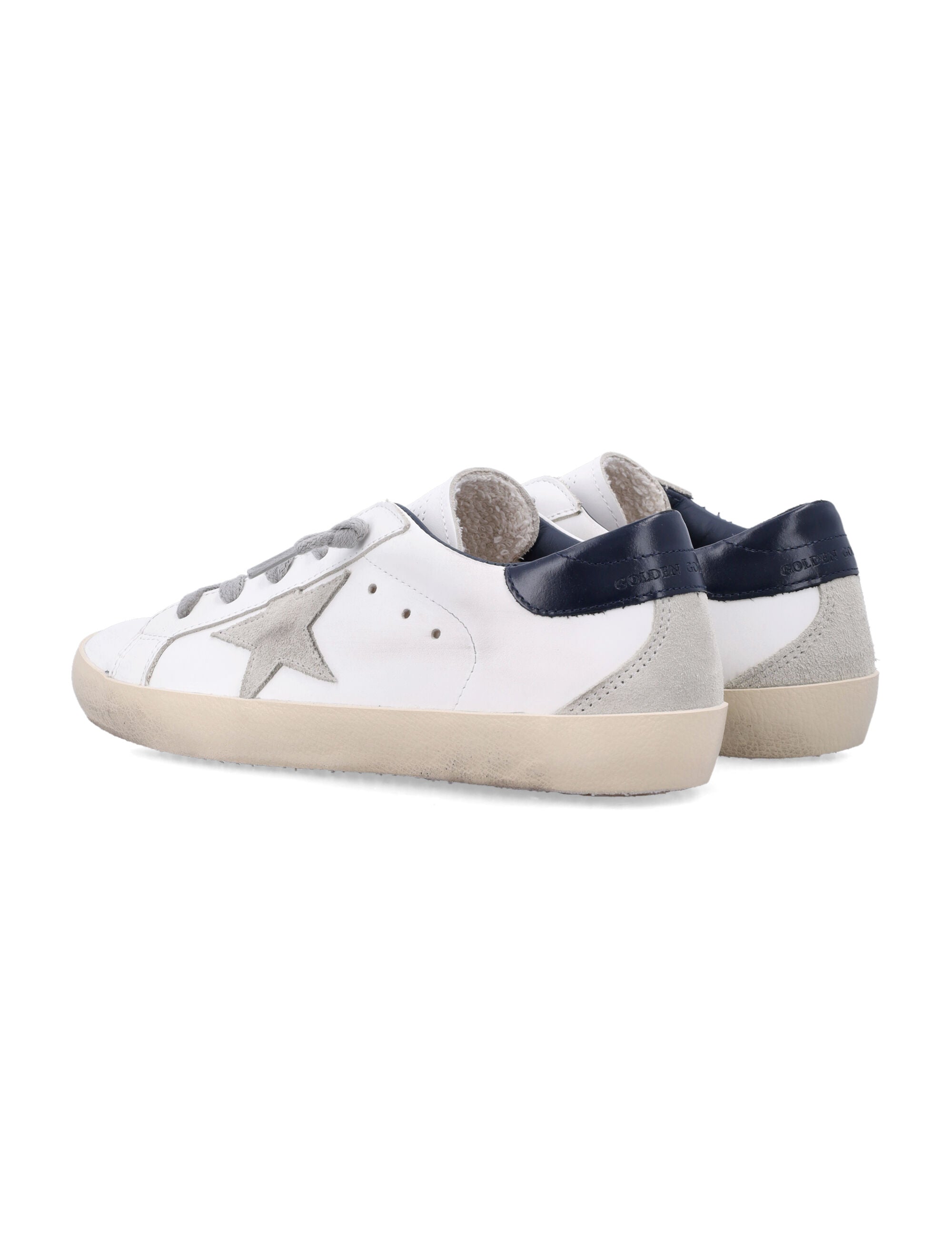 Golden Goose kids Super-Star white and blue leather sneakers White/ice Upper